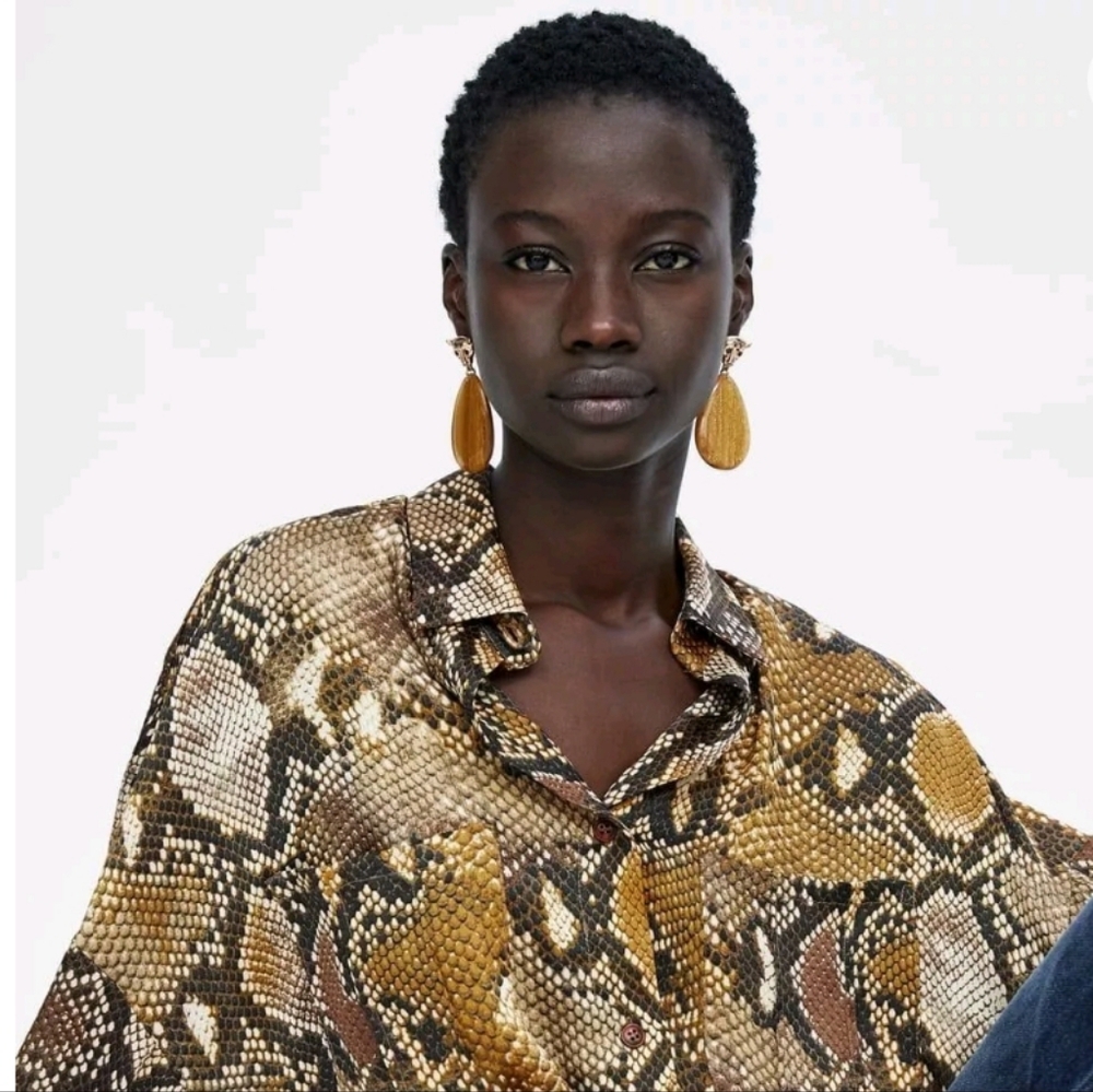 Zara Python Print Blouse - image 4